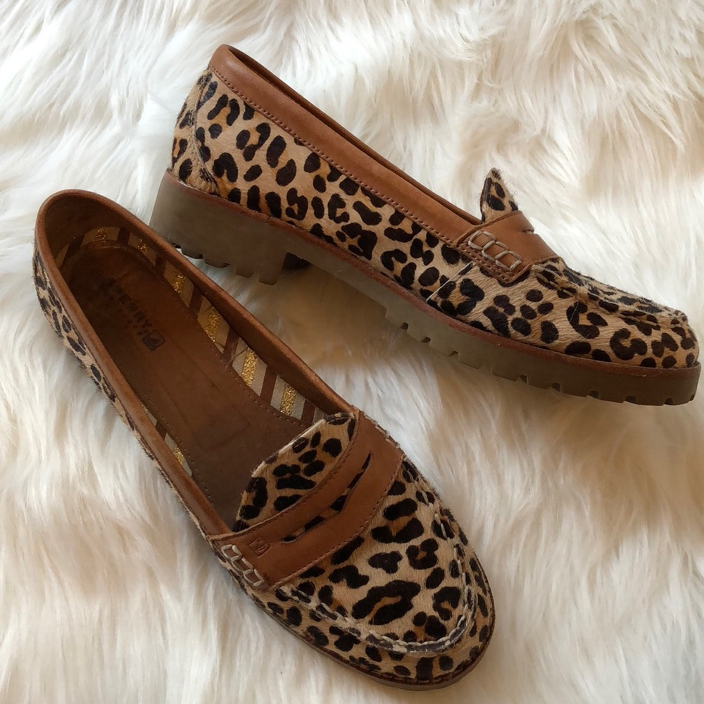 Sperry Leopard print Hayden loafer